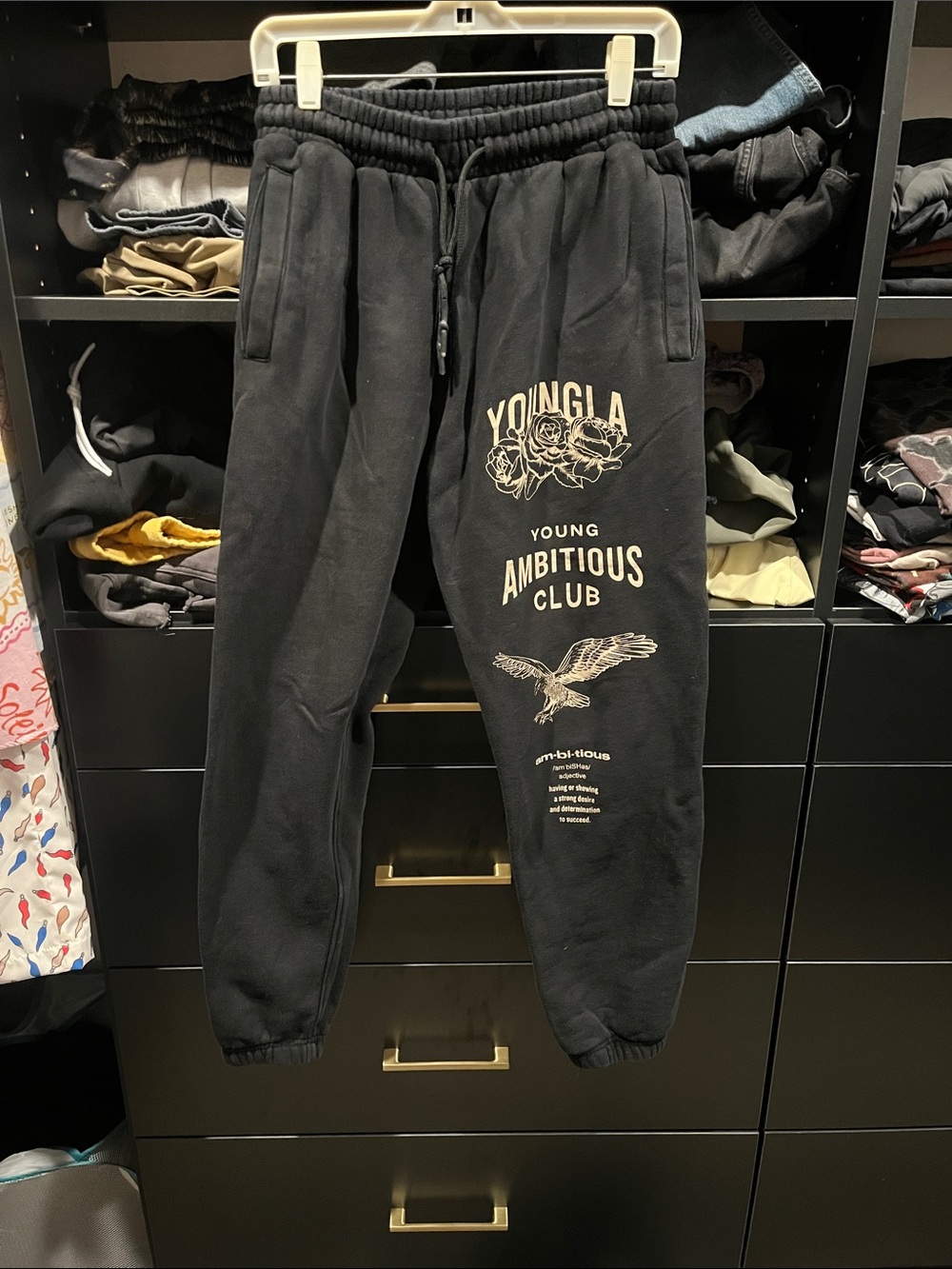 YoungLA Black Graphic Ambitious Club Joggers